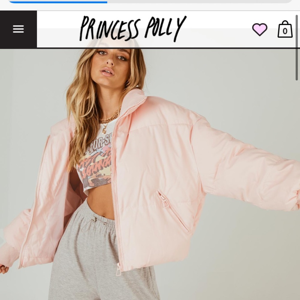 princess polly abe pink puffer